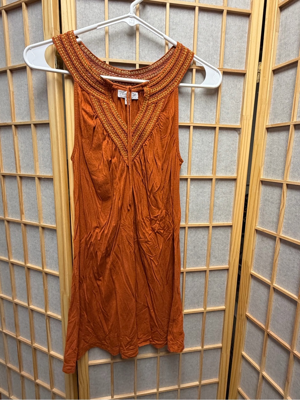 A Pea in the Pod Burnt Orange Embroidered Maternity Top